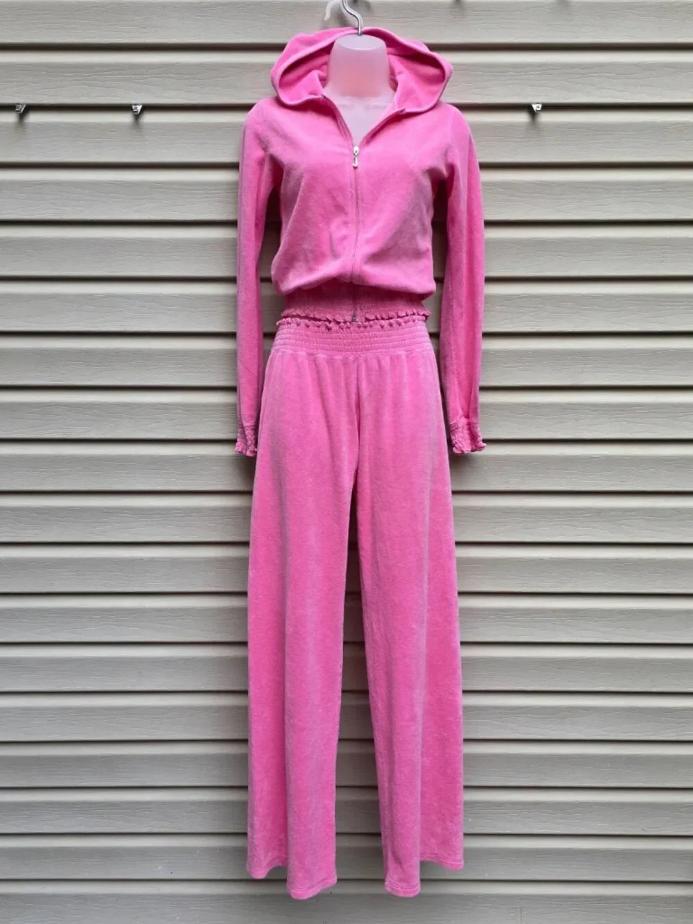 VTG Juicy Couture Pink Terry Cloth Tracksuit Set USA Small Y2K